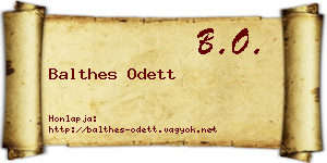 Balthes Odett névjegykártya